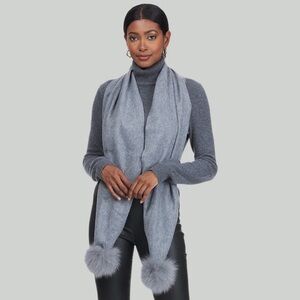 Gorski Wool Scarf With Fox Pompoms